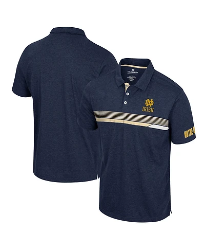 Men's Colosseum Navy Notre Dame Fighting Irish No Problemo Polo Shirt