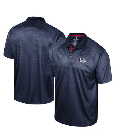 Men's Colosseum Navy Gonzaga Bulldogs Honeycomb Raglan Polo Shirt