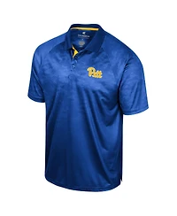 Men's Colosseum Royal Pitt Panthers Honeycomb Raglan Polo Shirt