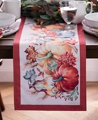 Elrene Botanical Harvest Pumpkin Table Linens Collection
