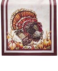 Elrene Autumn Heritage Turkey Engineered Table Runner, 13" x 70"