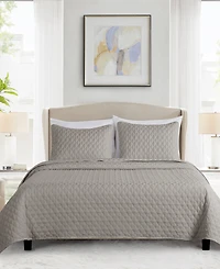 Closeout! Videri Home Diamond Stitched 3 Piece Quilt Set, King