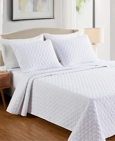 Closeout! Videri Home Diamond Stitched 3 Piece Quilt Set, King