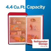 Commercial Cool 4.4 Cu. Ft. Retro Refrigerator,Red