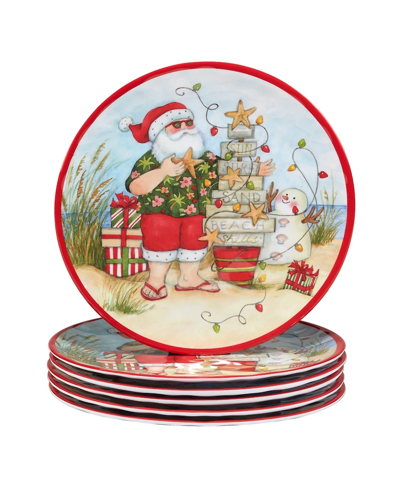Certified International Santa's Wish 11" Melamine Dinner Plates, Set of 6