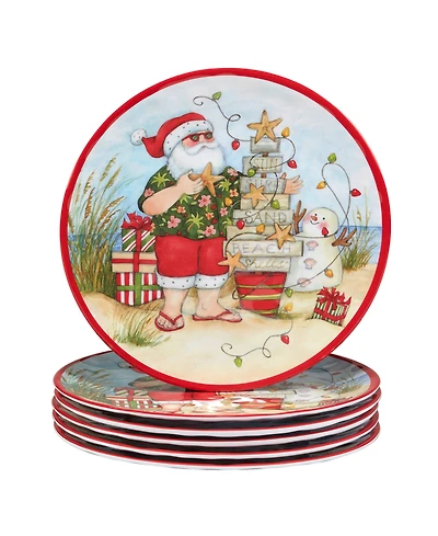 Certified International Santa's Wish 11" Melamine Dinner Plates, Set of 6