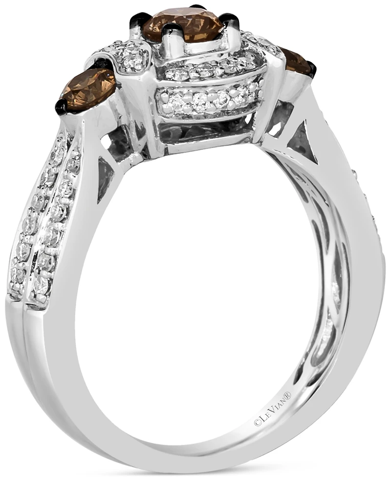 Le Vian Chocolate Diamond & Nude Diamond Ring (5/8 ct. t.w.) in 14k White Gold
