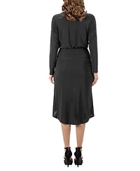 24seven Comfort Apparel Women's Long Sleeve Knee Length Dress