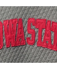 Women's Pressbox Heather Charcoal Iowa State Cyclones Moose Quilted Pullover Sweatshirt
