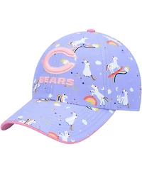 Girls Preschool '47 Brand Purple Chicago Bears Unicorn Clean Up Adjustable Hat
