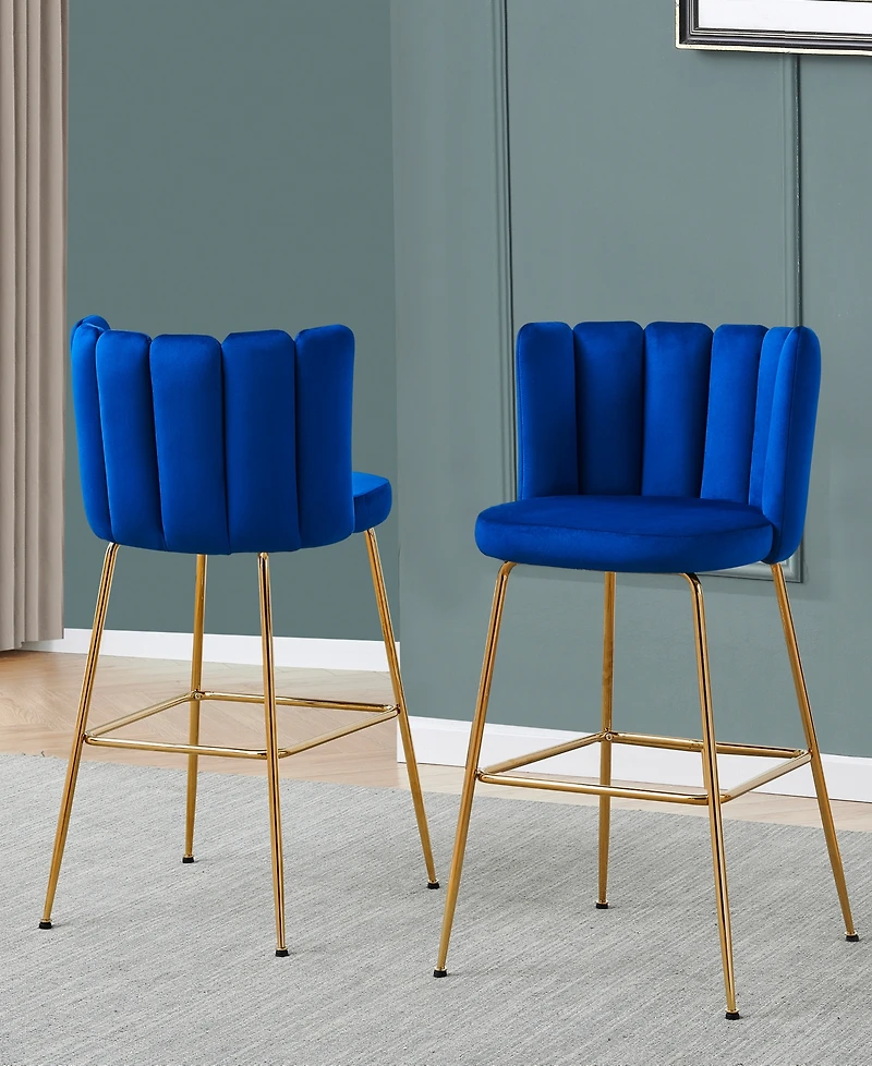 Best Master Furniture Elegante 41" Velvet Bar Stools, Set of 2