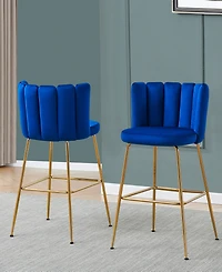 Best Master Furniture Elegante 41" Velvet Bar Stools, Set of 2