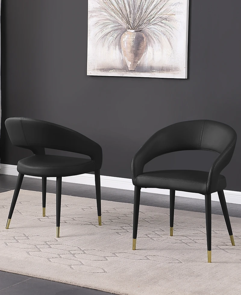 Best Master Furniture Jacques 32" Faux Leather Dining Chairs, Set of 2