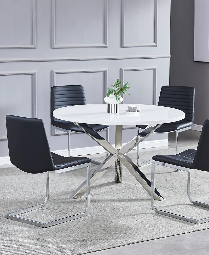 Best Master Furniture Blanca 34" Faux Leather Dining Chairs
