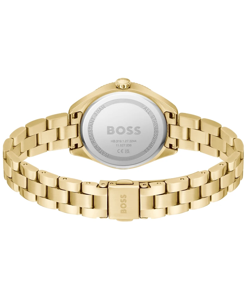 Hugo Boss Women's Sage Quartz Ionic Plated Thin Gold-Tone Steel Watch 32mm