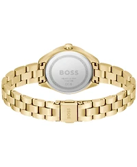 Hugo Boss Women's Sage Quartz Ionic Plated Thin Gold-Tone Steel Watch 32mm