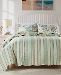 Greenland Home Fashions Atlantis Reversible Coastal Piece Quilt Set