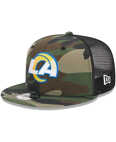 Big Boys and Girls New Era Camo Los Angeles Rams Main Trucker 9FIFTY Snapback Hat