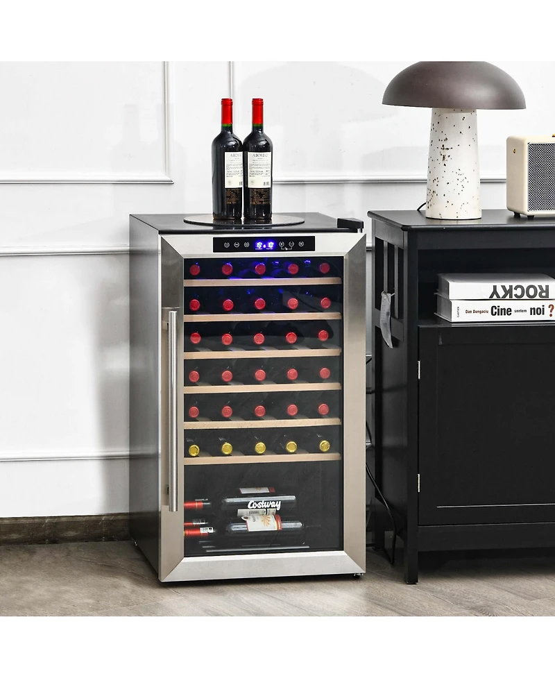 20 Inch Cooler Refrigerator for 33 Bottles with Tempered Glass Door