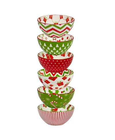 Certified International Holiday Fun oz All Purpose Bowls Set of 6