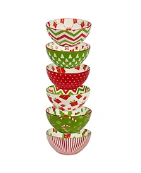 Certified International Holiday Fun oz All Purpose Bowls Set of 6