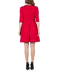 24seven Comfort Apparel Women's Three Quarter Sleeve Mini Dress