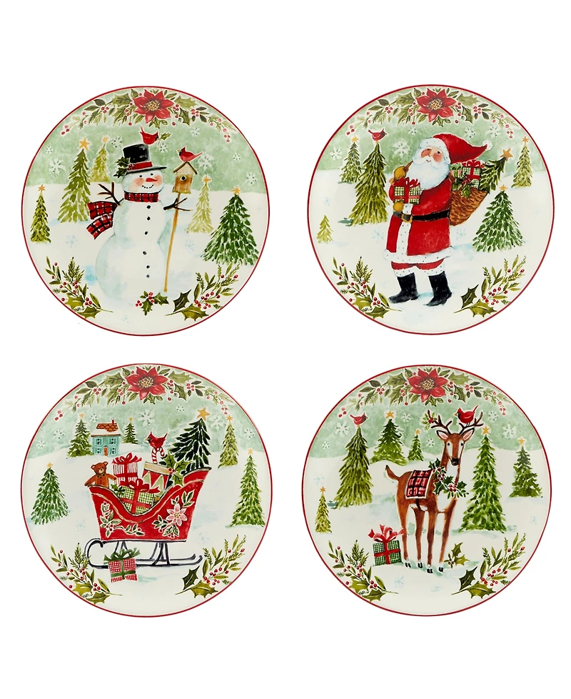 Certified International Joy of Christmas 16 piece Dinnerware Set, Service for 4