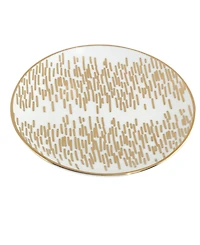 Certified International Matrix Gold-Silver Tone Canape Plates Set of 6