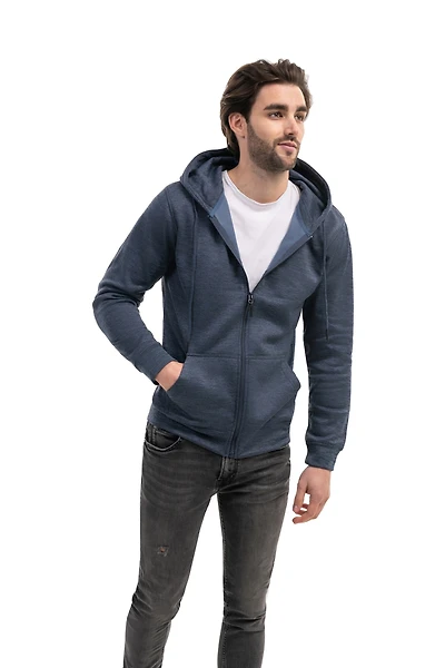 Mio Marino Big & Tall Premium Zip-Up Hoodie for Men with Smooth Silky Matte Finish Cozy Fleece Inner Lining Sweater Hood