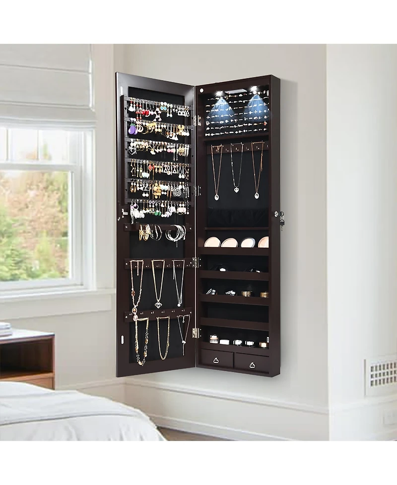 Mirrored Jewelry Cabinet Jewelry Organizer