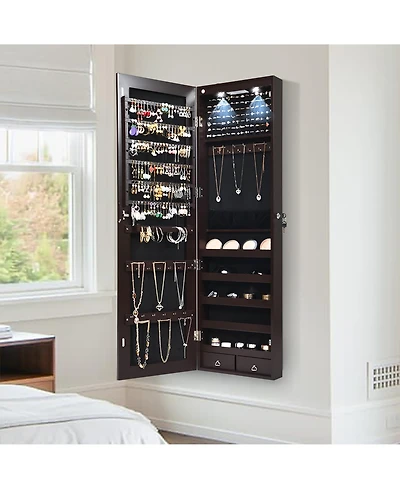 Mirrored Jewelry Cabinet Jewelry Organizer