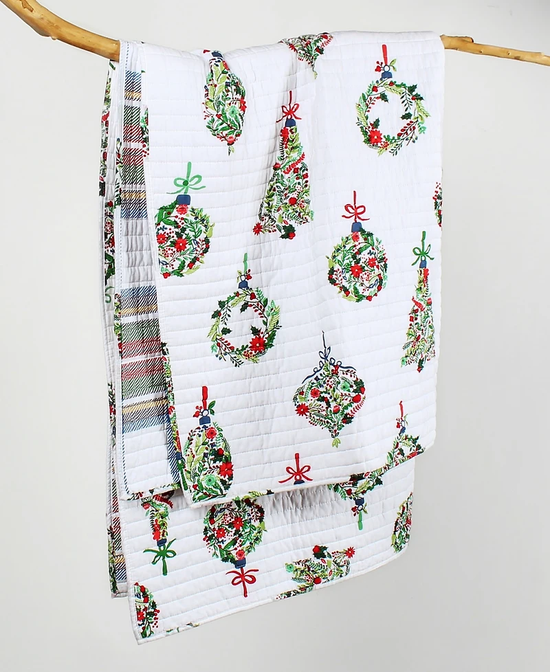Levtex Merry Globes Reversible Quilted Throw, 50" x 60"
