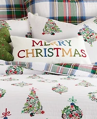 Levtex Festive Baubles Merry Christmas Decorative Pillow, 12" x 24"