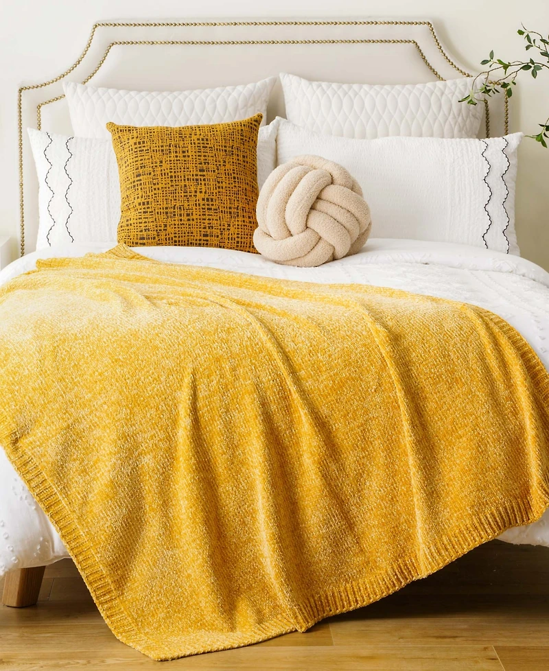 Battilo Lifestyle Solid Woven Micro Chenille Throw, 51" x 67"