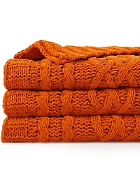 Battilo Lifestyle Cable Knit Chenille Throw, 51" x 67"