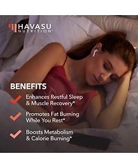 Night Time Fat Burner + Melatonin Capsules, Pm Burner and Night Suport, Havasu Nutrition, 60ct