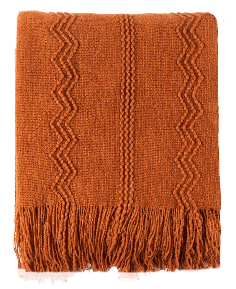 Battilo Texture Triple Zig-Zag Lightweight Throw, 50" x 60"