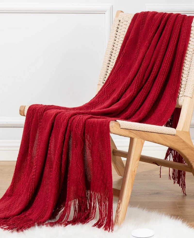 Battilo Multi Chevron Texture Lightweight Throw, 50" x 60"
