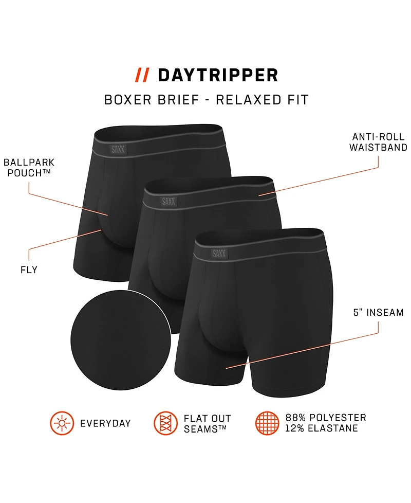 Saxx Men's 3-Pack Daytripper Relaxed Fit Boxer Briefs