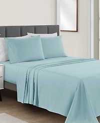 Sunham Microfiber Easy Care Solid 4-Pc. Sheet Set, California King