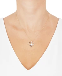 Birthstone Gemstone & Diamond Accent Heart 18" Pendant Necklace 14k Gold-Plated Sterling Silver