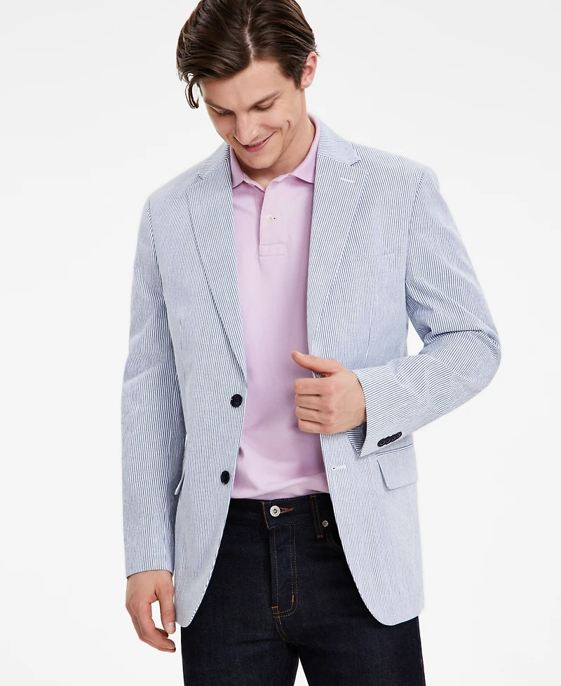 Tommy Hilfiger Men's Modern-Fit Seersucker Sport Coat