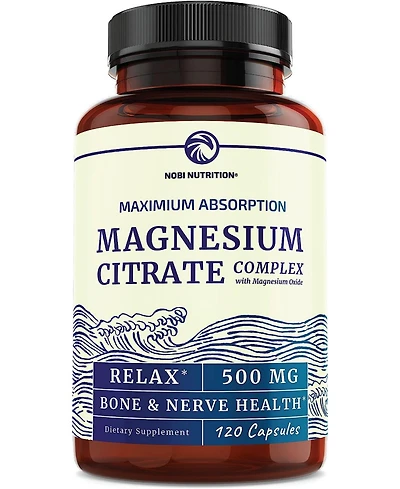 Magnesium Complex Capsules, Magnesium Oxide, Magnesium Citrate, Nobi Nutrition, 120ct