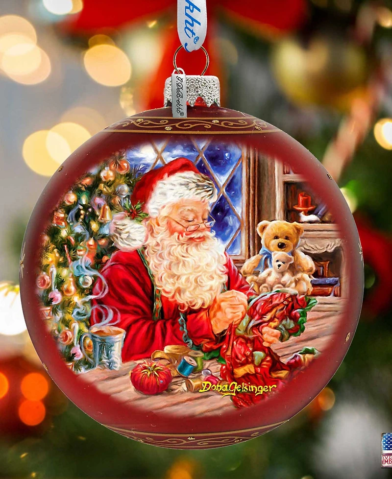 Designocracy Getting Ready for Holidays Santa Lg Glass Holiday Ornaments D. Gelsinger