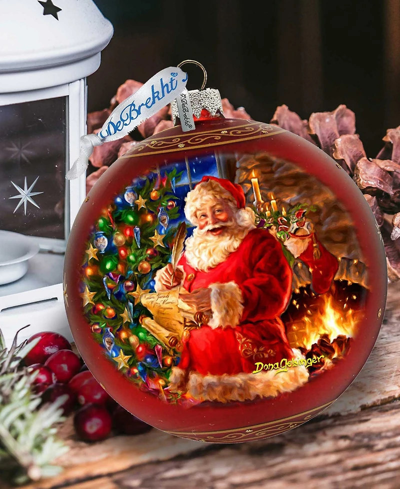 Designocracy Wish List Santa Large Holiday Glass Collectible Ornaments D. Gelsinger
