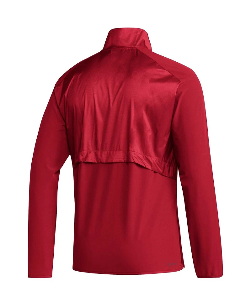 Men's adidas Red Louisville Cardinals Sideline Aeroready Raglan Sleeve Quarter-Zip Jacket