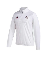 Men's adidas White Texas A&M Aggies Sideline Aeroready Raglan Sleeve Quarter-Zip Jacket