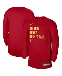 Men's and Women's Nike Red Atlanta Hawks 2023/24 Legend On-Court Practice Long Sleeve T-shirt