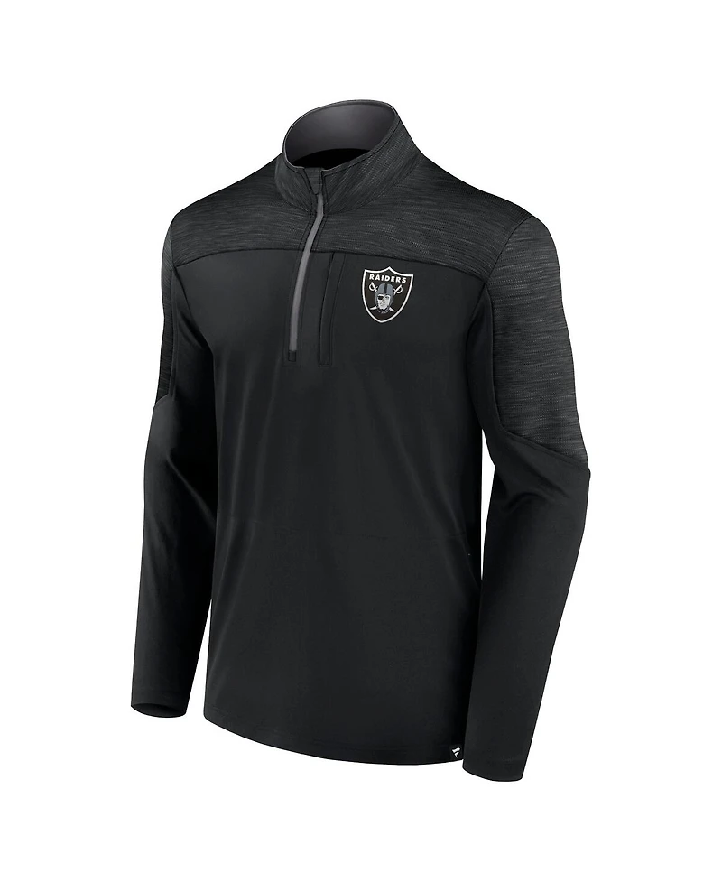 Men's Fanatics Black Las Vegas Raiders Defender Half-Zip Top