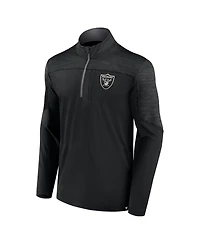 Men's Fanatics Black Las Vegas Raiders Defender Half-Zip Top